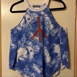 Peace Sign Halter Neck T Shirt
